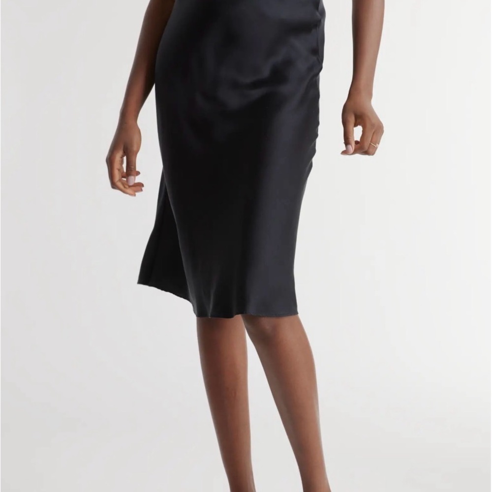 Quince Washable Silk Midi Skirt NWOT Sz L